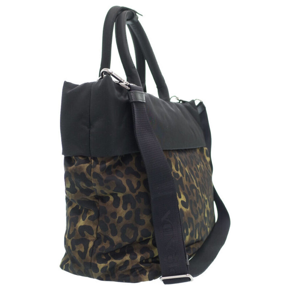 Prada bag Tessuto tote reversible Yellow leopard Black camouflage